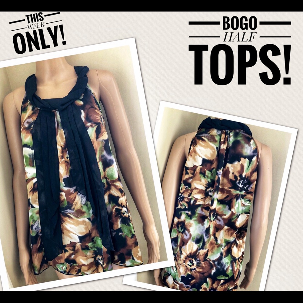 Trapeze Sleeveless swing blouse medium abstract